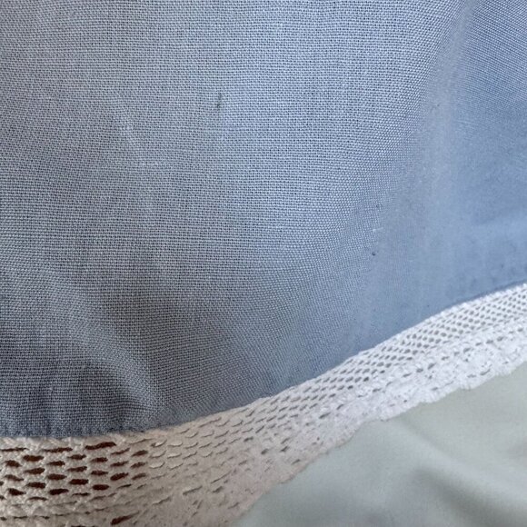 SAYLOR YUMI Cotton Linen Blue Ruffle Sleeve Lace Embroidered  Maxi Dress Size S - Picture 11 of 17